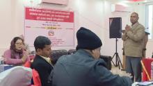 आज यहि मिती 2079 पुष 22 गते, चन्द्रनिगाहपुर,रौतहट मा PLGSP बाट आयोजित IPF सम्बन्धि अभिमुखिकरण कार्यक्रममा नगर प्रमुखज्यु आफ्नो मन्तब्य ब्यक्त गर्दै।